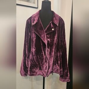 Torrid Velvet Moto Jacket in Deep Purple Size 4